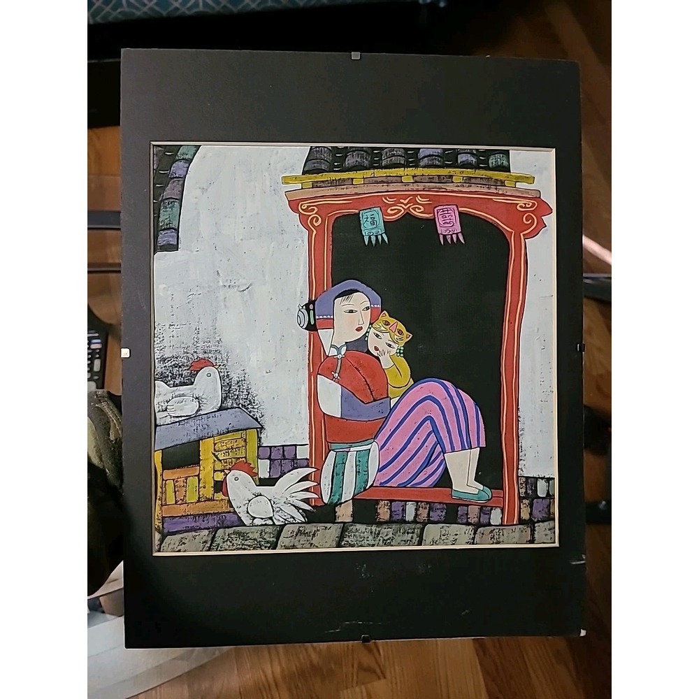 School Of Hu Yongkai - Oriental Art Chinese Drawing Mother & Son READ DESC - Picture 2 of 7